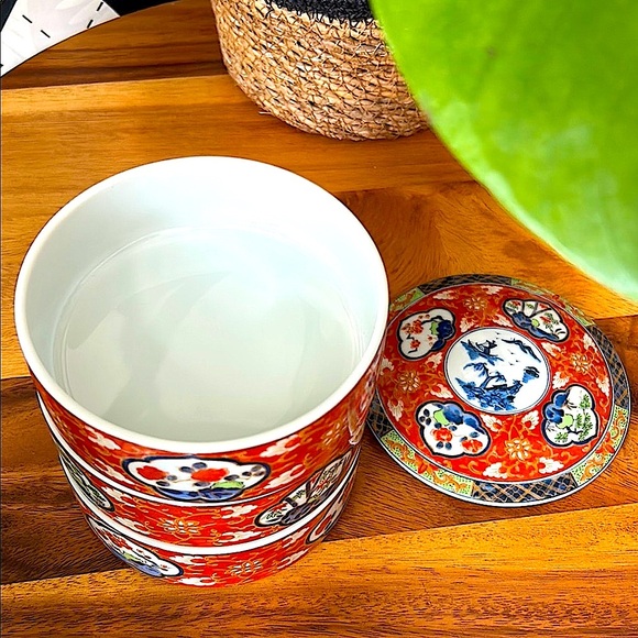 Vintage Japanese Imari Jubako Bento Box | 3-Tier Stackable Porcelain Container - Picture 11 of 17